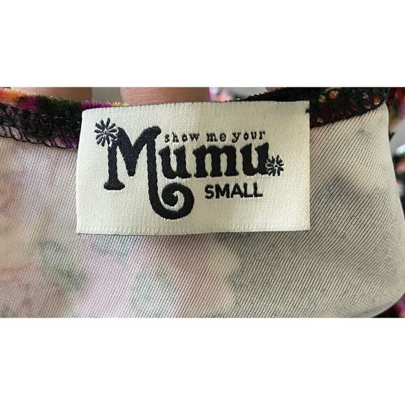 Show Me Your Mumu VELVET Floral Print Romper Festival Kelsey Size Small Boho - Picture 6 of 7